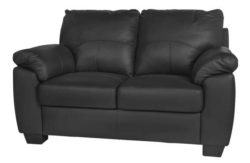 HOME New Logan Regular Leather/Leather Effect Sofa - Black
